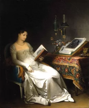 Lady Reading in an Interior by Marguerite Gerard - Oil Painting Reproduction