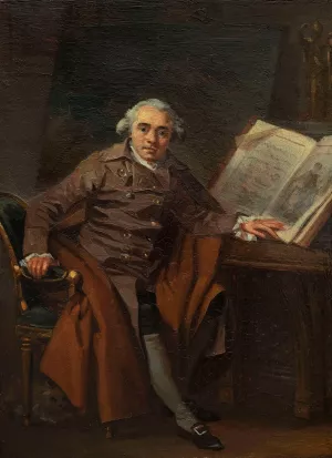 Portrait presume de Jean-Jacques Lagrenee dit Portrait d'un homme dans un manteau croise by Marguerite Gerard Oil Painting