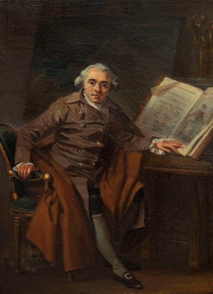 Main Product Photo of Portrait presume de Jean-Jacques Lagrenee dit Portrait d'un homme dans un manteau croise  Painting by Marguerite Gerard