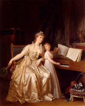 The Piano Lesson Oil painting by Marguerite Gerard