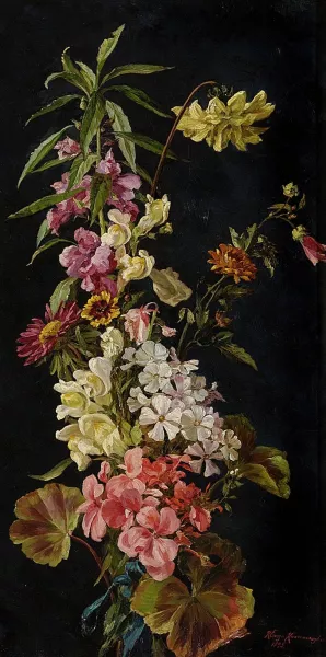 Flowers by Maria Klass-Kazanowska Oil Painting