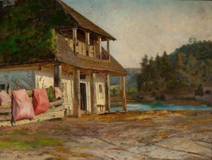 Wooden house Oil painting by Maria Klass-Kazanowska