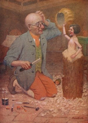 He saw his yellow wig in the puppet's hand by Maria Louise Kirk Oil Painting