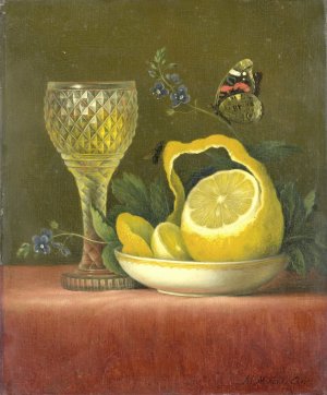 Still Life with Lemon and Cut Glass by Maria Margaretha Van Os Oil Painting