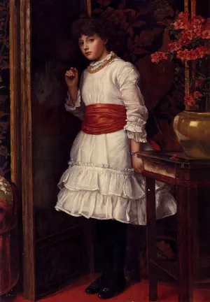The Red Sash by Maria Matilda Brooks - Oil Painting Reproduction