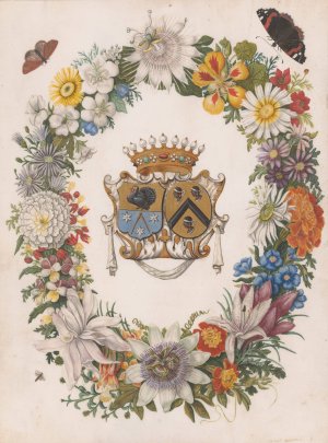 Alliance Coat of Arms of Cornelis Calkoen and Maria van der Merct Oil painting by Maria Monninckx