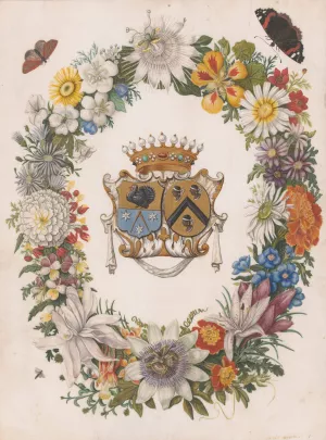 Alliance Coat of Arms of Cornelis Calkoen and Maria van der Merct Oil painting by Maria Monninckx