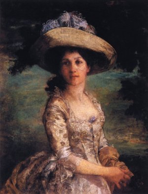 Girl with Violets by Maria Oakey Dewing Oil Painting