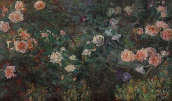 Rose Garden  by Maria Oakey Dewing - Hand-Painted Oil Painting Reproduction