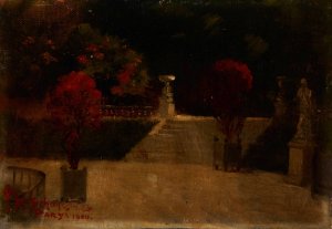Park at Night by Maria Schayerowna Oil Painting