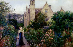 The Long Walk At Kelmscott Manor, Oxfordshire Oil painting by Maria Spartali Stillman