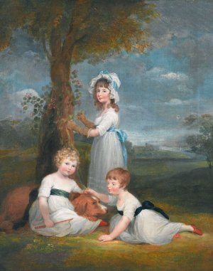 The Earl Of Lincoln And His Sisters by Maria Spilsbury Oil Painting