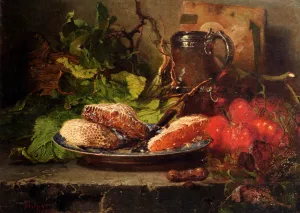 Still Life With Honeycombs On A Plate by Maria Vos - Oil Painting Reproduction