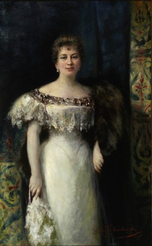 Portrait of Mrs. W.R. by Maria Wasilkowska-Nostitz Oil Painting