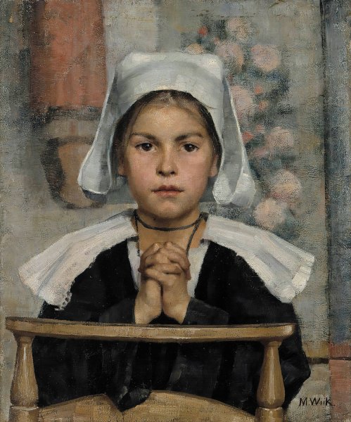 Main Product Photo of In The Church  Painting by Maria Wiik