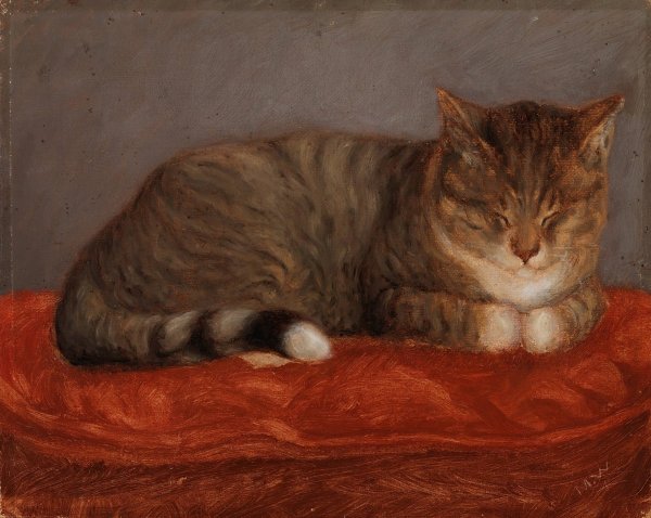 Main Product Photo of Lying Cat, Mosse  Painting by Maria Wiik