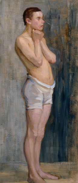 Nude Study, Standing Boy by Maria Wiik Oil Painting