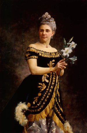 Opera Singer Ida Basilier-Magelsen's Portrait As Philine In Ambroise Thomas'Opera Mignon by Maria Wiik Oil Painting