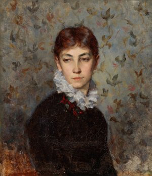 Portrait Of The Artist's Sister Miss Hilda Wiik by Maria Wiik Oil Painting