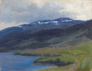 Mullfjallet sett fran are Oil painting by Maria Wrangel