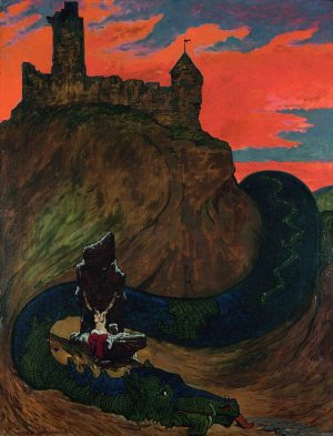 Bajka o krolewnie i smoku by Marian Wawrzeniecki Oil Painting