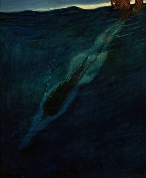 Water nymph by Marian Wawrzeniecki Oil Painting