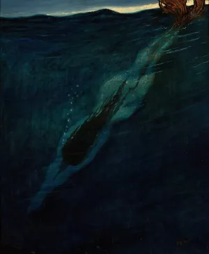 Water nymph by Marian Wawrzeniecki Oil Painting