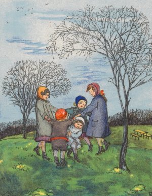 Aus der Wiener Kriegswaldschule, Kriegspostkarte 2 by Marianne Hitschmann-Steinberger Oil Painting