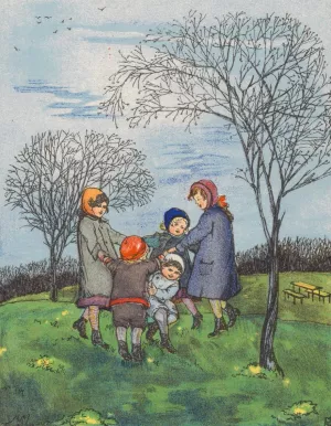 Aus der Wiener Kriegswaldschule, Kriegspostkarte 2 Oil painting by Marianne Hitschmann-Steinberger