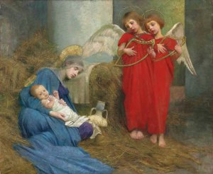 Angels Entertaining the Holy Child by Marianne Stokes Oil Painting