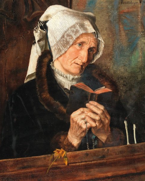 Im Gebet  by Marianne Stokes - Hand-Painted Oil Painting Reproduction