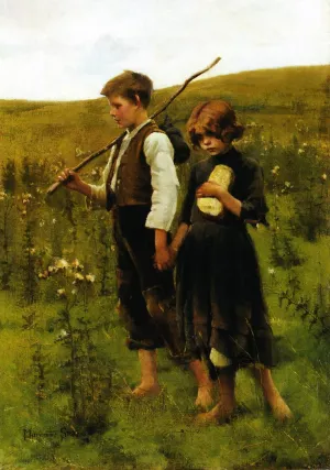 On the Way to the Fields by Marianne Stokes - Oil Painting Reproduction