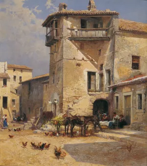 Anticoli Corrado Square by Mariano Barbasan Oil Painting