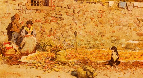 Main Product Photo of The Preparation of The Corn Painting by Mariano Barbasan