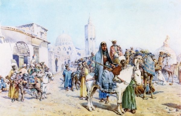 The Market by Mariano De Franceschi - Hand-Painted Oil Painting Reproduction