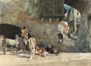 A Street in Tangiers Oil painting by Mariano Fortuny Marsal