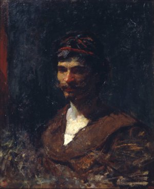 Bust of a Man. Allegory of Bacchus by Mariano Fortuny Marsal Oil Painting