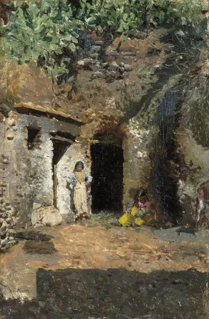 Gypsy Caves,Granada by Mariano Fortuny Marsal Oil Painting