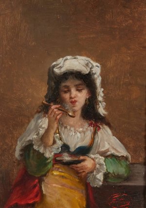 Hot Soup by Mariano Fortuny Marsal Oil Painting