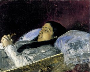 Miss Del Castillo on her Deathbed by Mariano Fortuny Marsal Oil Painting