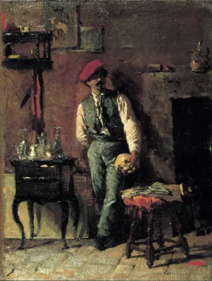 Portrait of the Painter Joaquim Agrassot by Mariano Fortuny Marsal Oil Painting