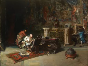 The Print Collector by Mariano Fortuny Marsal Oil Painting