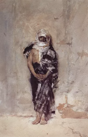 Moroccan Man by Mariano Jose Ma Fortuny y Carbo Oil Painting