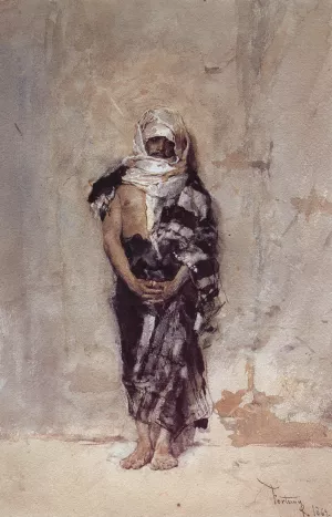 Moroccan Man Oil painting by Mariano Jose Ma Fortuny y Carbo
