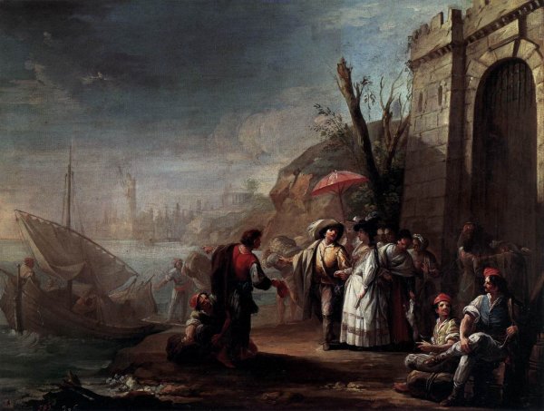 Seascape by Mariano Salvador De Maella - Hand-Painted Oil Painting Reproduction