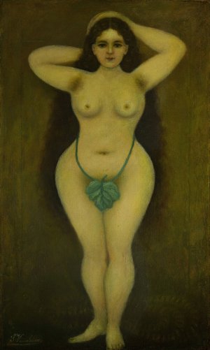 Eva in Paradise by Mariano Silva Vandeira Oil Painting