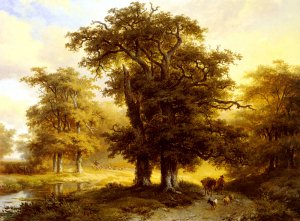 The Country Road by Marinus Adrianus Koekkoek Oil Painting