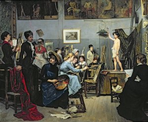 In The Studio Oil painting by Marie Bashkirtseff