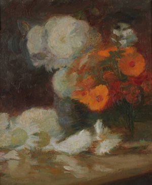 Fleurs by Marie-Charles Dulac Oil Painting