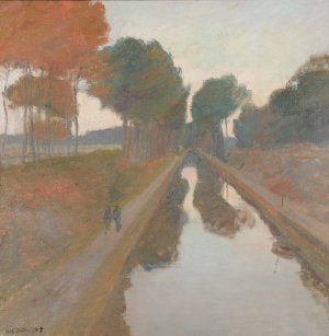 Le canal by Marie-Charles Dulac Oil Painting